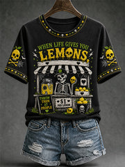 Women's When Life Gives You Lemons Print Casual Tee