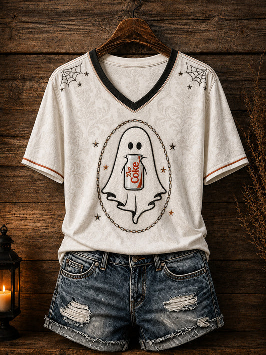 Women's Cute Ghost  Halloween Funny T-shirt