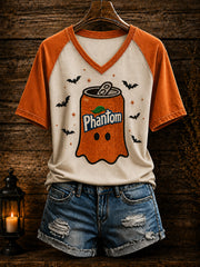 Women's Spooky Soda Can Halloween V-neck T-shirt