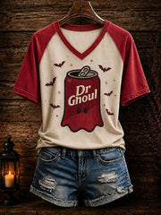 Women's Spooky Soda Can Halloween V-neck T-shirt
