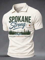 Men's Pray For Spokane Complex Fire Print Casual Tee