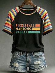 Women’s 'pickleball mahjong repeat' T-shirts