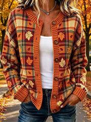 Women's Cozy Season Printed Casual Cardigan