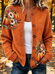 Women's Cozy Season Printed Casual Cardigan