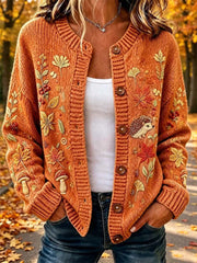 Women's Cozy Season Printed Casual Cardigan