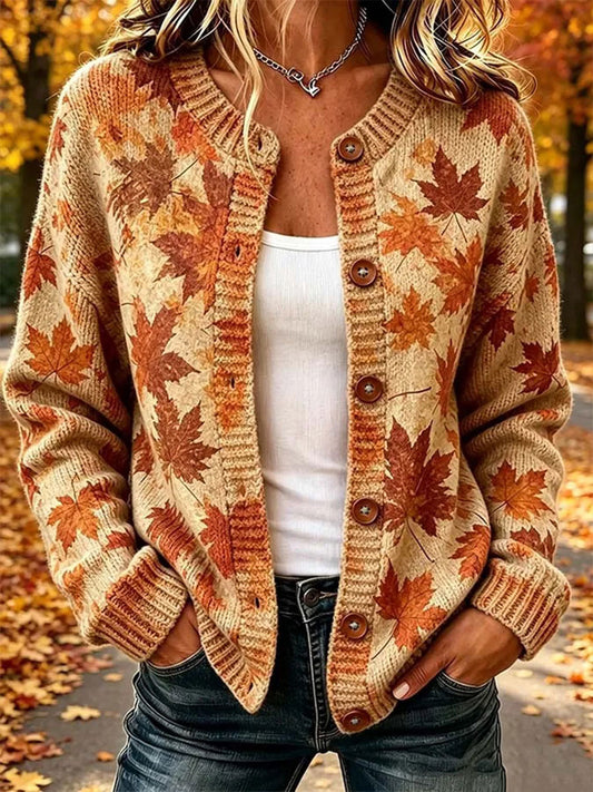 Women's Cozy Season Printed Casual Cardigan