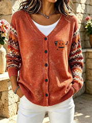 Women's Cozy Season Printed Casual Cardigan