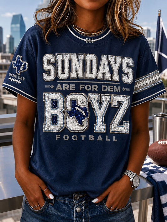 Women's Sundays Are For Dem Boyz Football Short-sleeved T-shirt