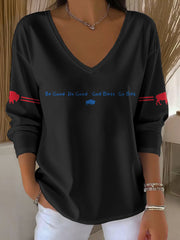 Women's Buffalo Football Lover Printed Tops