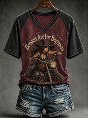 Women's Brooms Are For The Beginners V-neck T-shirt