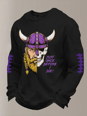 Men's Just One Before Die Football Print Waffle Long Sleeve T-Shirt