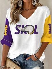 Women's SKOL Football Waffle T-shirt