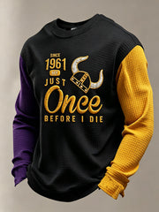 Men's Since 1961 My Just Once Before I Die Waffle Long Sleeve T-Shirt