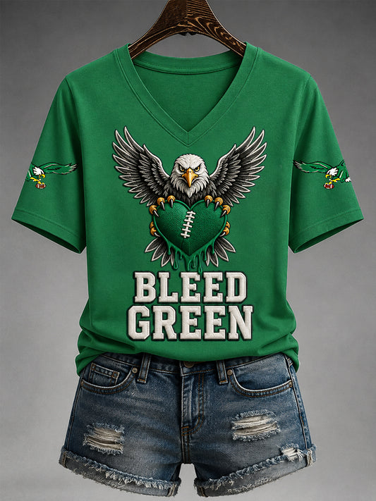 Women's Football Gameday Gift For Football Fans Casual V-Neck Tee