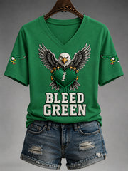Women's Football Gameday Gift For Football Fans Casual V-Neck Tee