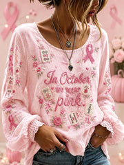 Women's "In October we wear pink" Mahjong Tops