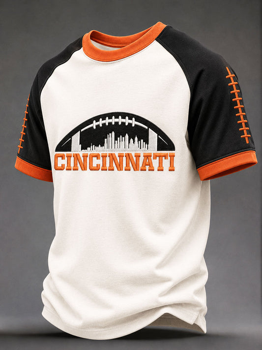 Men's Game Day Football Print Casual Short-Sleeve T-shirt
