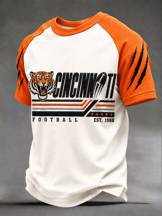 Men's Game Day Football Print Casual Short-Sleeve T-shirt
