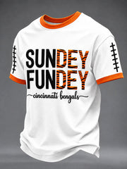 Men's Game Day Football Print Casual Short-Sleeve T-shirt