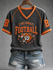 Women's Game Day Football Print Casual T-Shirt