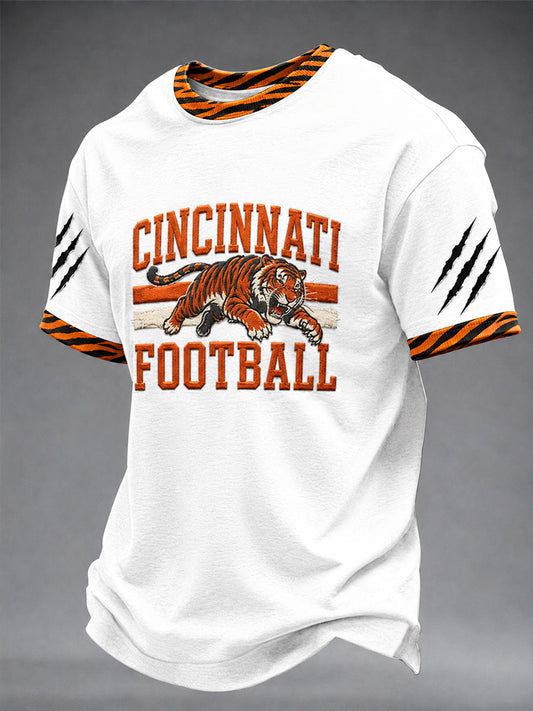 Men's Game Day Football Print Casual Short-Sleeve T-shirt