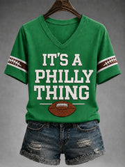 Women's It's A Philly Thing Football Gameday Gift For Football Fans Casual V-Neck Tee
