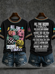 Women's All the FALL THINGS Printed short-sleeved T-shirt
