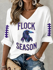 Women's Football Fan Print Waffle T-shirt