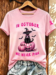 Women's in october we wear pink short-sleeved T-shirt