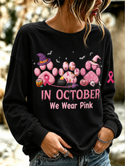 Women's in october we wear pink Regular Sweatshirt