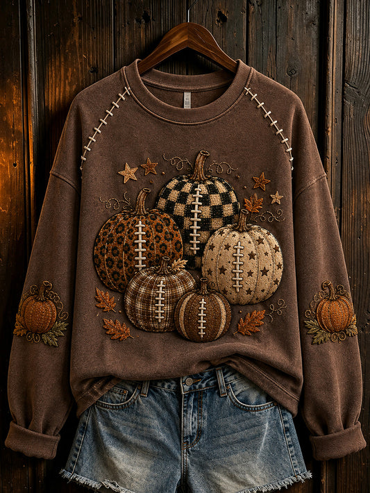 Women's Autumn Pumpkin Pattern Casual Sweatshirt