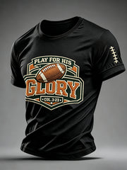 Men's Football And Jesus Faith Print T-shirt