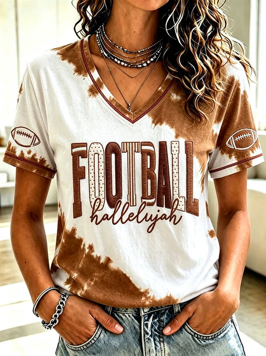 Women's Football And Jesus Faith Print T-shirt