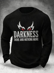 Men's Football Fan Print Waffle Long Sleeve T-Shirt