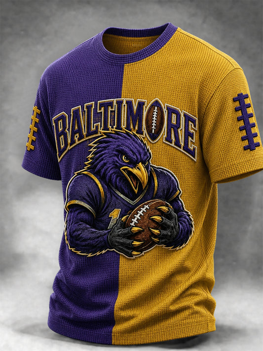 Men's Football Fan Print Waffle T-shirt