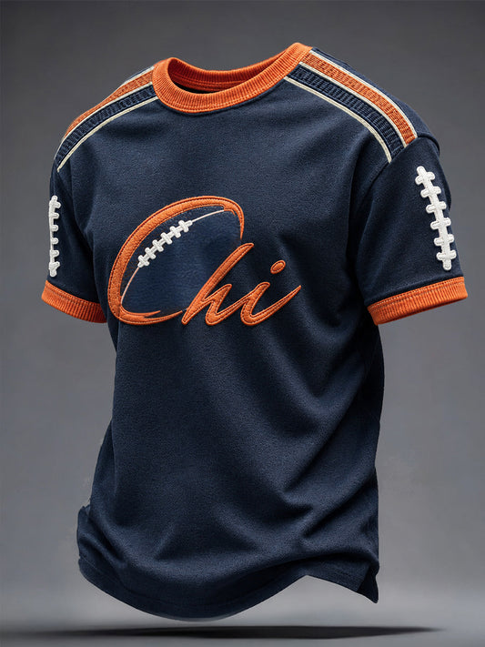 Men's Chicago Football Lover Bears Art Printed T-shirt