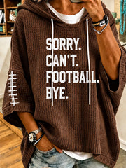 Women's Football Lovers Gameday Casual 3/4 Sleeve Waffle Hoodie