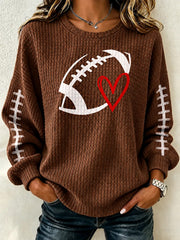 Women's Football Lovers Gameday Casual Waffle Sweatshirt