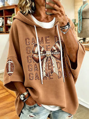 Women's Football Lovers Gameday Casual 3/4 Sleeve Hoodie
