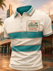 Men's Miami Football Lover Dolphin Art Printed Casual Tops
