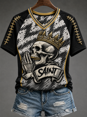 Women's V-neck off-shoulder short-sleeved T-shirt