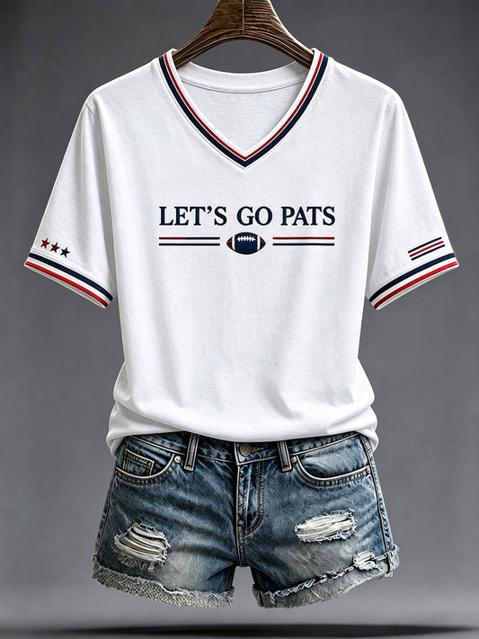 Women's Football Print Short-sleeved T-shirt