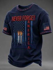 Men's WE WILL NEVER FORGET 2001/25TH/2026 God Bless America t-shirt
