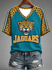 Women's Football Gameday Gift For Football Fans Casual V-Neck Tee