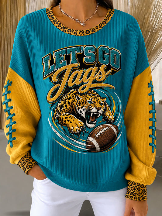 Women's Let's Go Jags! Football Gameday Gift For Football Fans Casual Sweatshirt