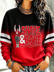 Women's Football Fan Print Sweatshirt
