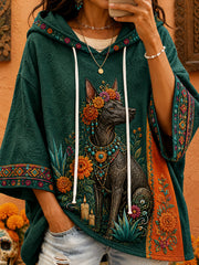 Women’s Mexico Day of The Dead Floral Art Printed Hoodie