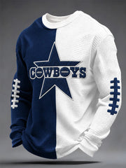 Men's Football Gameday Gift For Football Fans Casual Waffle Long Sleeve Top