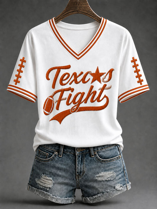 Women's Game Day Football Printed Casual T-Shirt