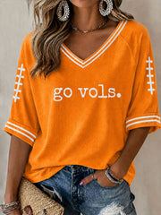 Women's Game Day Football Print Casual T-Shirt